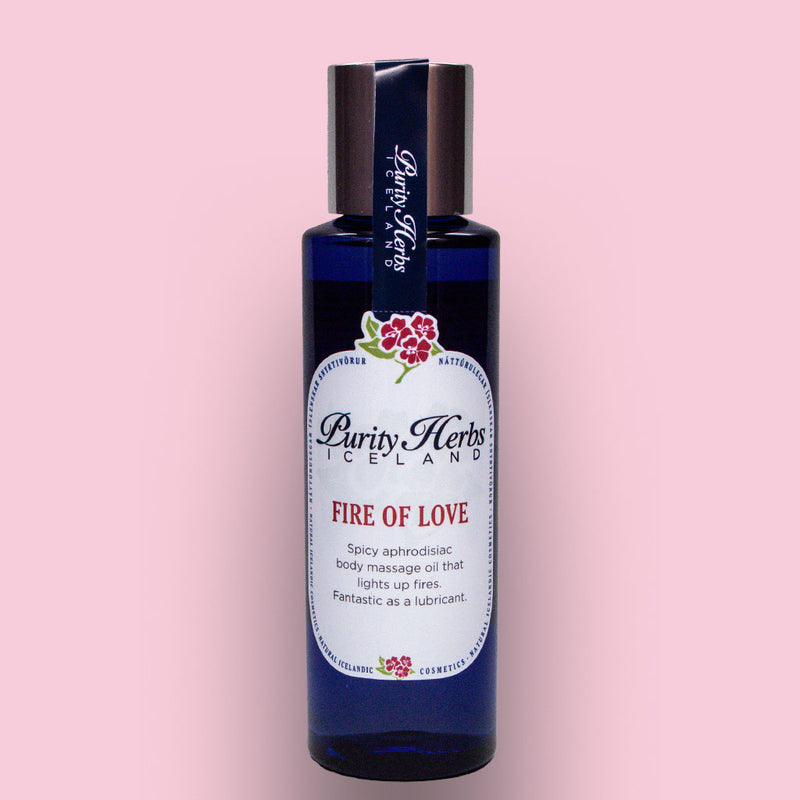 Fire of Love, spicy body massage oil for lovers. Affects both mind and body and can be used in the most intimate places. The ingredients have aphrodisiac effects.