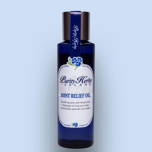 Joint Relief Oil. Soothing and warming body massage oil that provides warmth and relief. Stimulates circulation and reduces swelling in your joints.